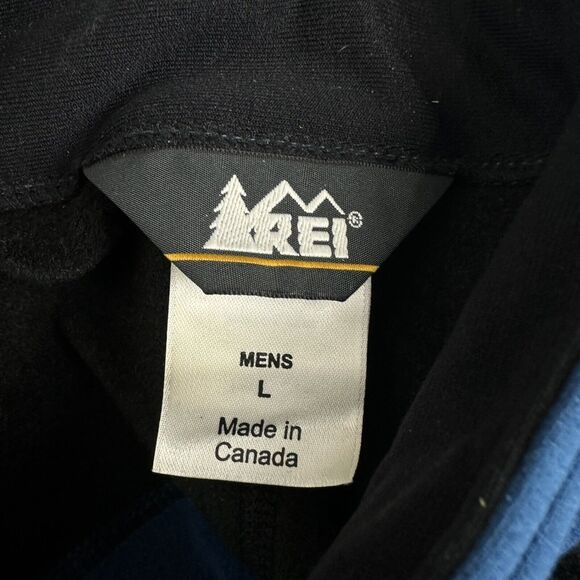 REI Jacket Mens Large Blue Soft Shell Quarter Zip Pullover Casual Long Sleeve - Picture 4 of 6